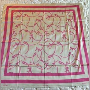 Guess Large Square Pink Ribbon Scarf